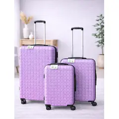 GENERICO - Set 3 Maletas Rigidas Ruedas 360 Lila 26