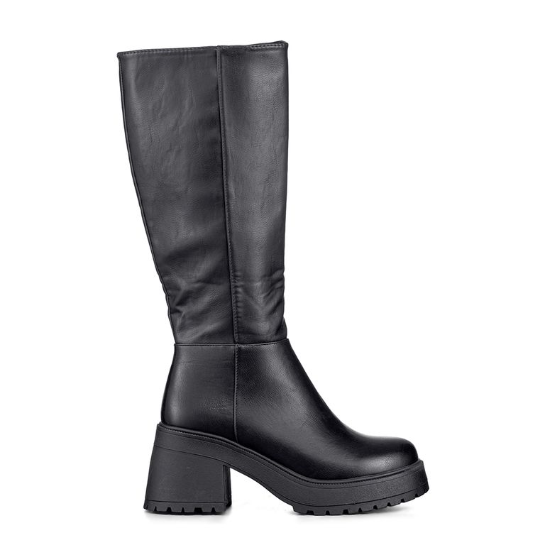 Bota Larga Mujer Tacon Grueso Vintage Elegante CZY602
