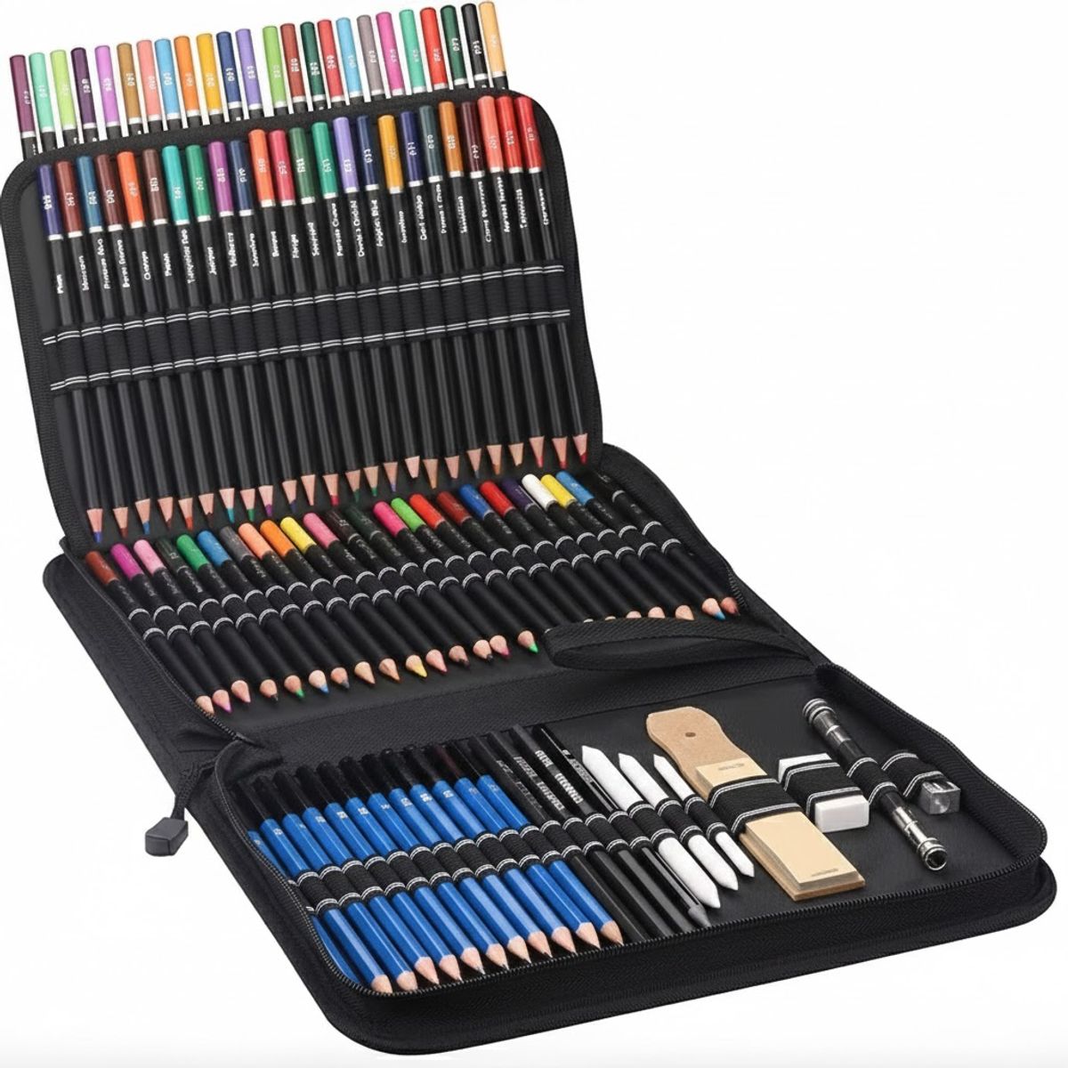 GENERICO - Kit Dibujo Profesional 96 Piezas Con Estuche 72 Lápices