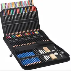 GENERICO - Kit Dibujo Profesional 96 Piezas Con Estuche 72 Lápices