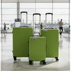 GENERICO - Set 3 Maletas Rigidas Ruedas 360 Verde Manzana 26.