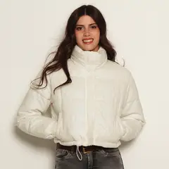 WADOS - PARKA MANGA LARGA CON BROCHE Y CIERRE EN DELANTERO CINTURA AJUSTABLE