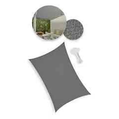 GENERICO - Toldos vela Cuadrado 4x4 Ideal para la protección UV Gris