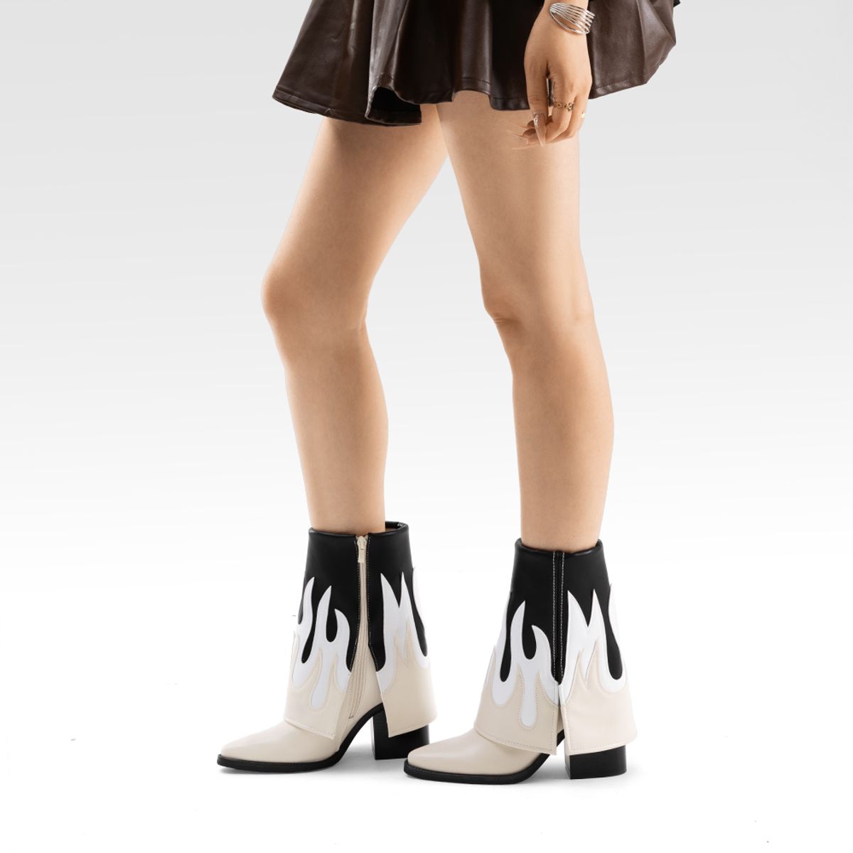 WEIDE - Botas Largas Mujer Eco Cuero De Moda Taco Alto Weide DH83