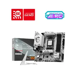 MSI - B850M, GAMING WIFI6E, Placa Madre AM5 mATX, 2 DIMMS, DDR5 8200+ OC, PCIe 5.0 M.2, Wi-Fi 6E, 2.5G LAN, Ryzen 9000/8000/7000