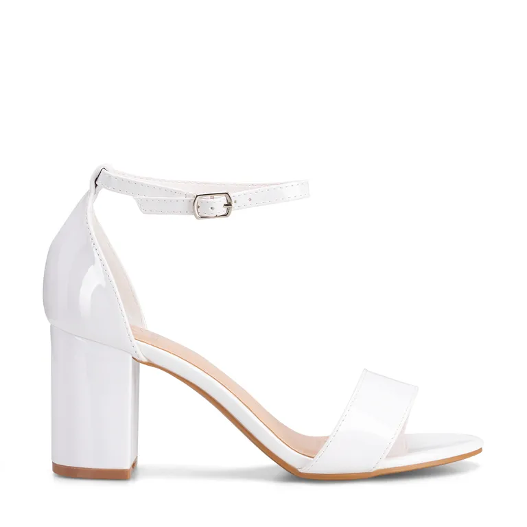 Sandalia Casual Taco Alto Blanca Mujer GH80