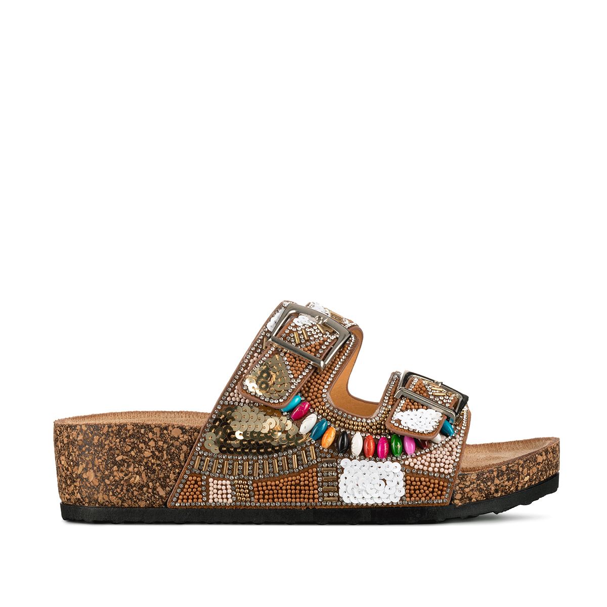 WEIDE - Sandalias Chalas Mujer Vintage Confort Pedrería Weide GH136.