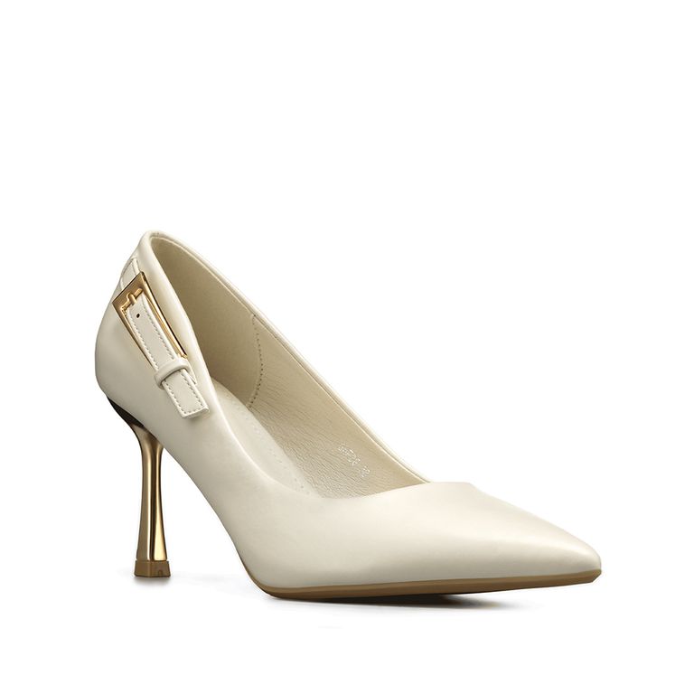 Zapato Taco Alto Formal Simil Charol Mujer GHE38