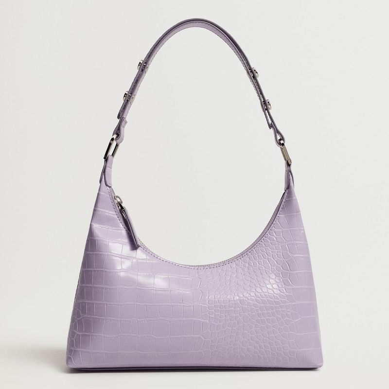 MANGO - Cartera Baguette Lila Karina Mujer