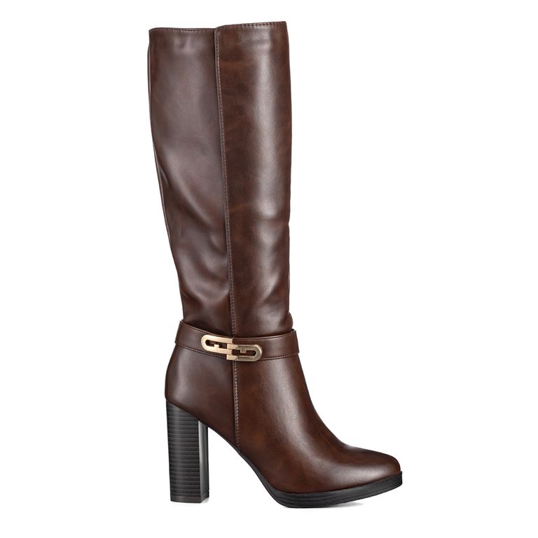 Botas Largas Mujer Tacon Grueso De Moda Vintage QBM12