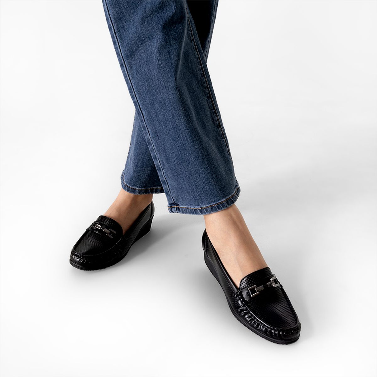 WEIDE - Mocasin Tacon Cu?a Clásico Cómodo Casual Mujer Weide JS80
