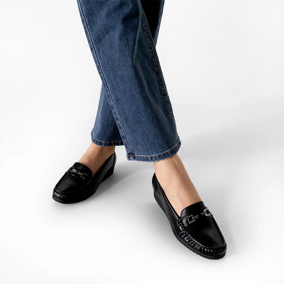 WEIDE - Mocasin Tacon Cu?a Clásico Cómodo Casual Mujer Weide JS80