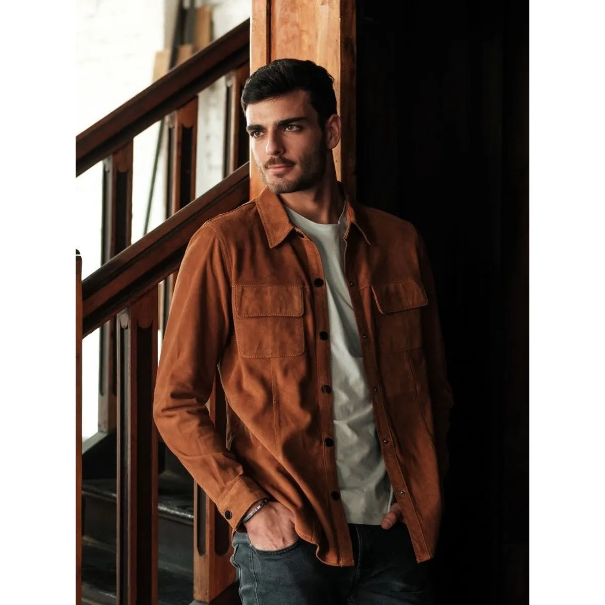 BOR - Camisa Gamuza Cipres Camel Unisex