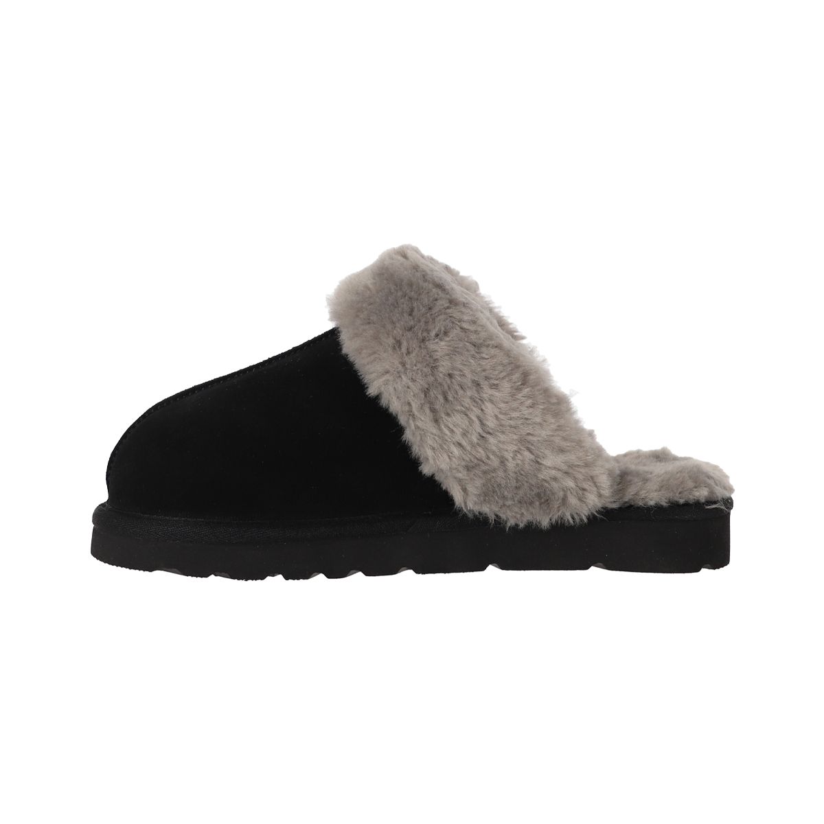 BAMERS - Pantuflas Mujer Cuero Fur Ii Negra Bamers