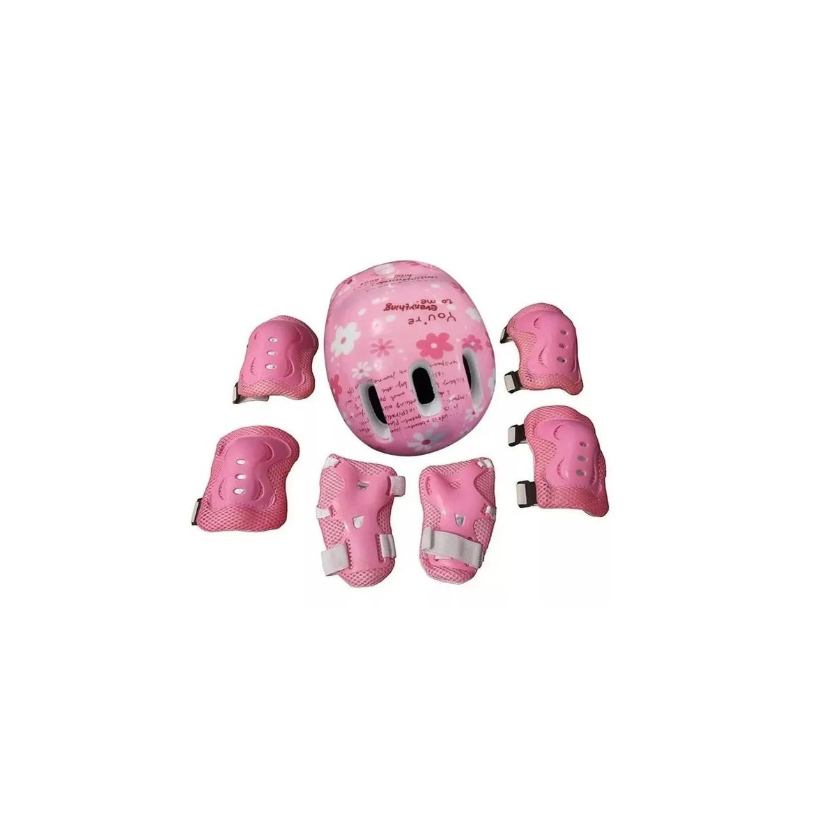 GENERICO - Set de Protección Niñas Casco Rodilla Codo y Mano