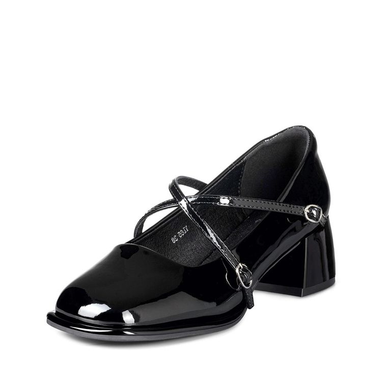 Zapato Mary Jane Negro Charol Elegante Mujer YL65