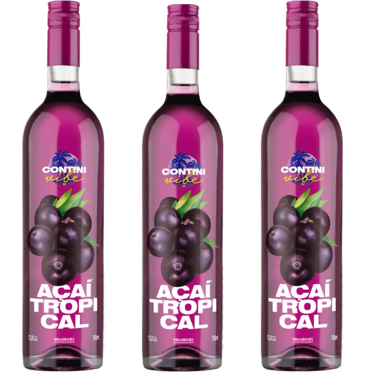 GENERICO - 3x Botellas Acai Tropical Contini