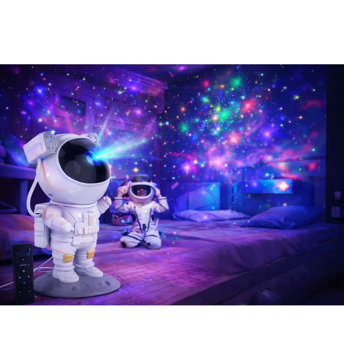 GENERICO - Proyector Astronauta Galaxy 360 Luz Nocturna Estrellas Nebulosa LED USB Decoracion Regalo