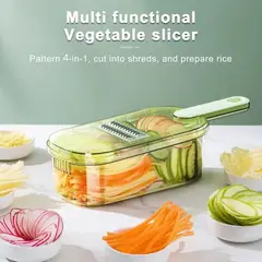GENERICO - Picador /cortador / Rebanador 4 En 1 Verduras Multifuncional Verde
