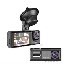 GENERICO - Cámara Para Auto 3 En 1 Frontal Trasera Y Dentro 1080p Hd - Doble visión, máxima protección