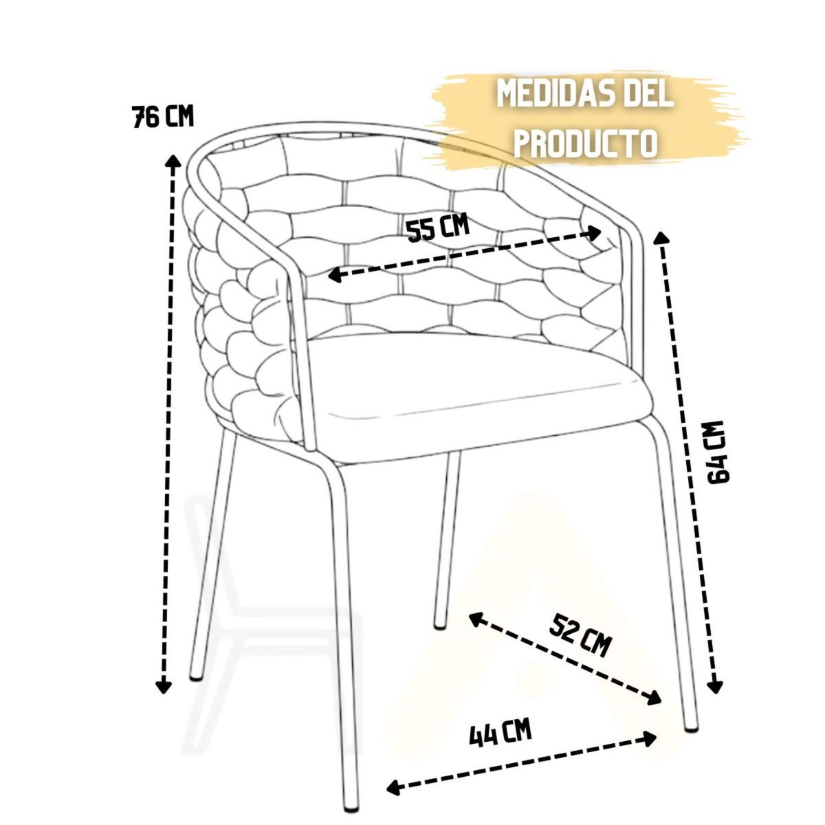 HABITA2 CHILE - Pack 2 Sitiales Arthur Terciopelo Gold