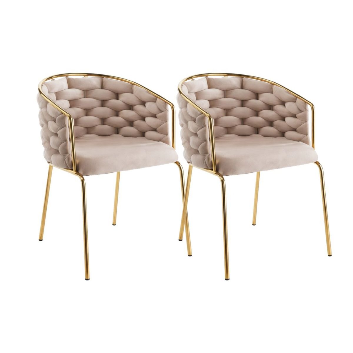 HABITA2 CHILE - Pack 2 Sitiales Arthur Terciopelo Gold