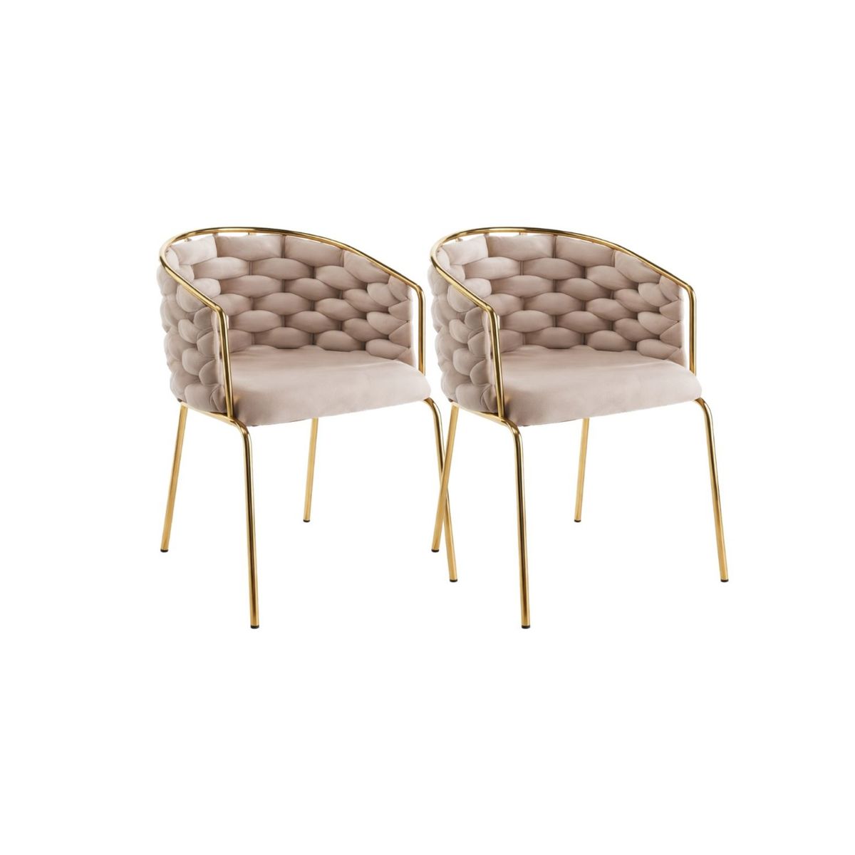 HABITA2 CHILE - Pack 2 Sitiales Arthur Terciopelo Gold