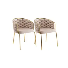 HABITA2 CHILE - Pack 2 Sitiales Arthur Terciopelo Gold