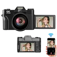 GENERICO - Cámara Digital 6K 64MP Pantalla 180° con WiFi y Zoom 16X
