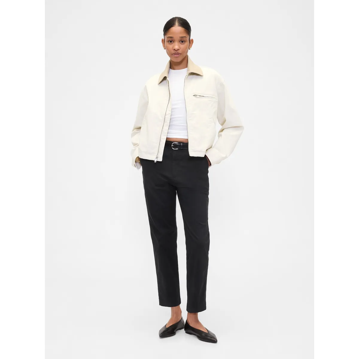 GAP - Pantalón Mujer Gap Khaki Negro
