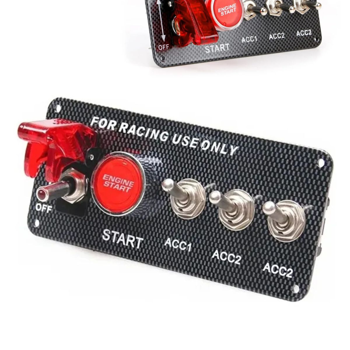 GENERICO - Botonera De Encendido Racing 3 Interruptores 12v Universal