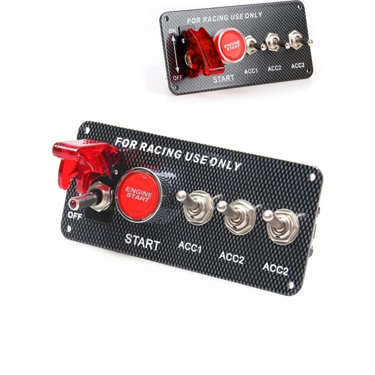 GENERICO - Botonera De Encendido Racing 3 Interruptores 12v Universal