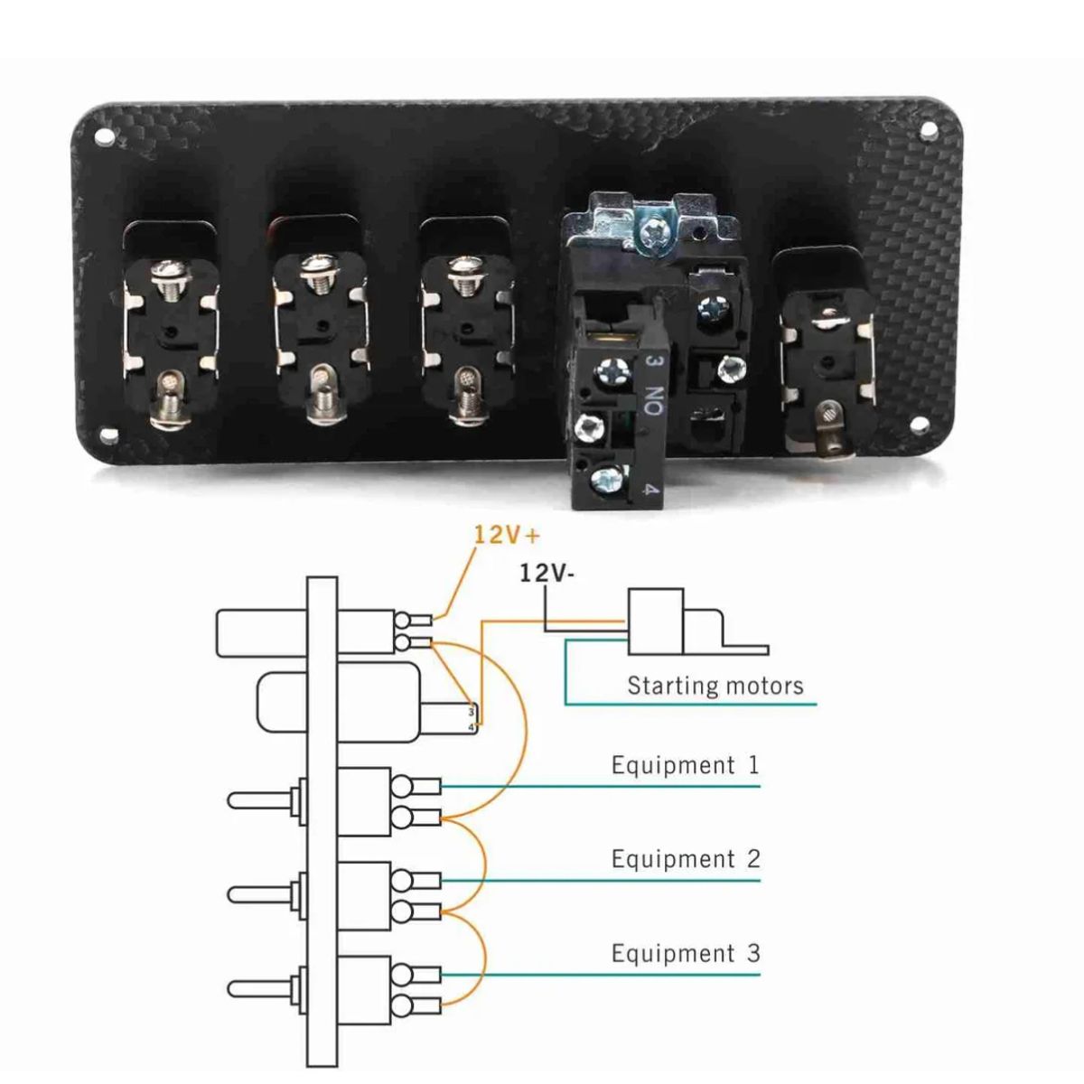 GENERICO - Botonera De Encendido Racing 3 Interruptores 12v Universal