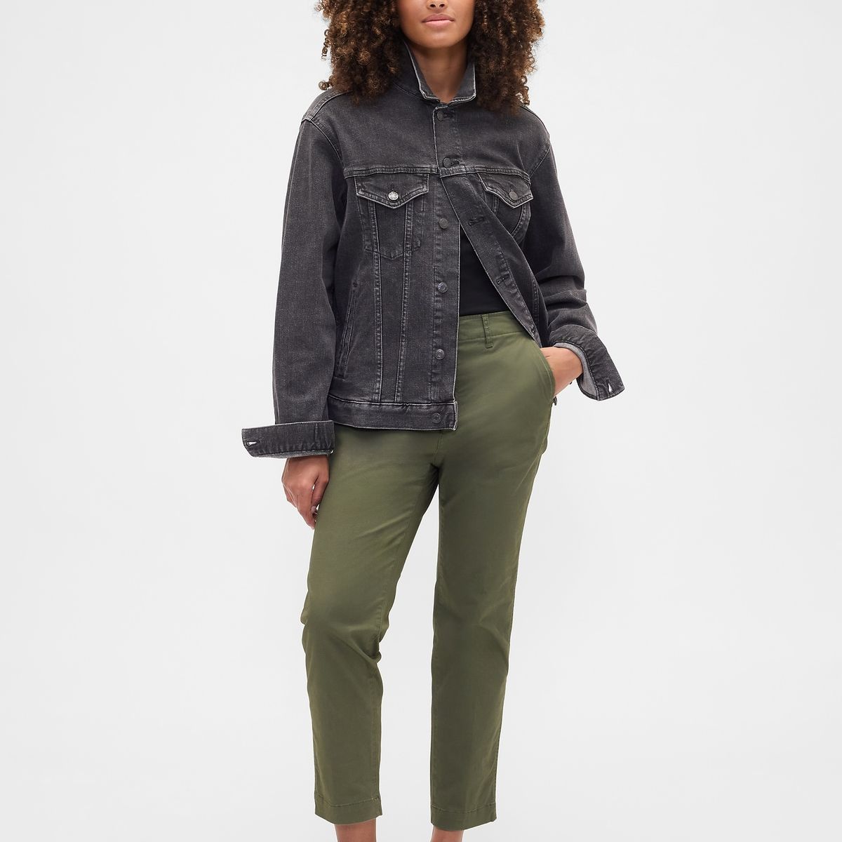 GAP - Pantalón Mujer Khaki Verde Gap