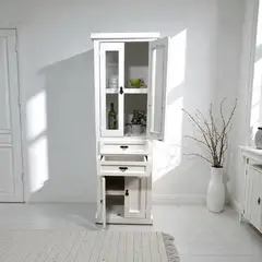 MGR MUEBLES - VITRINA DE MADERA COLOR BLANCO 60 CM DE ANCHO