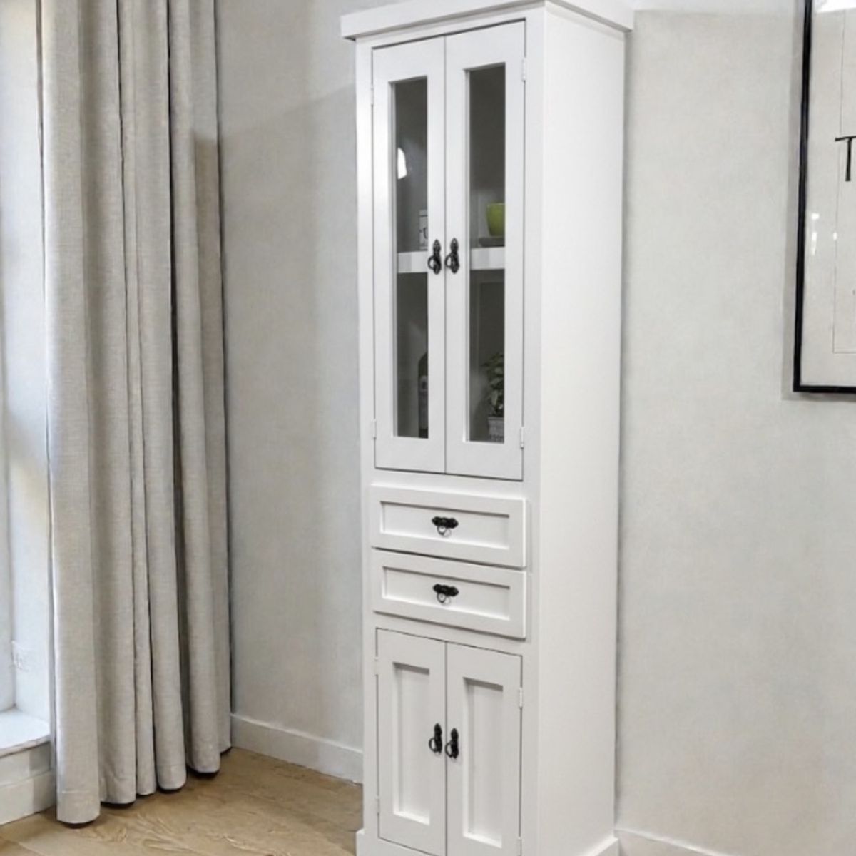 MGR MUEBLES - VITRINA DE MADERA COLOR BLANCO MGR MUEBLES 60 CM DE ANCHO