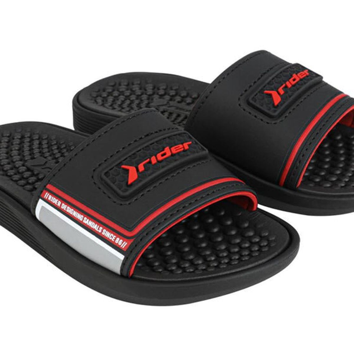 RIDER - Sandalia Infantil Negro/Rojo Pump Rider