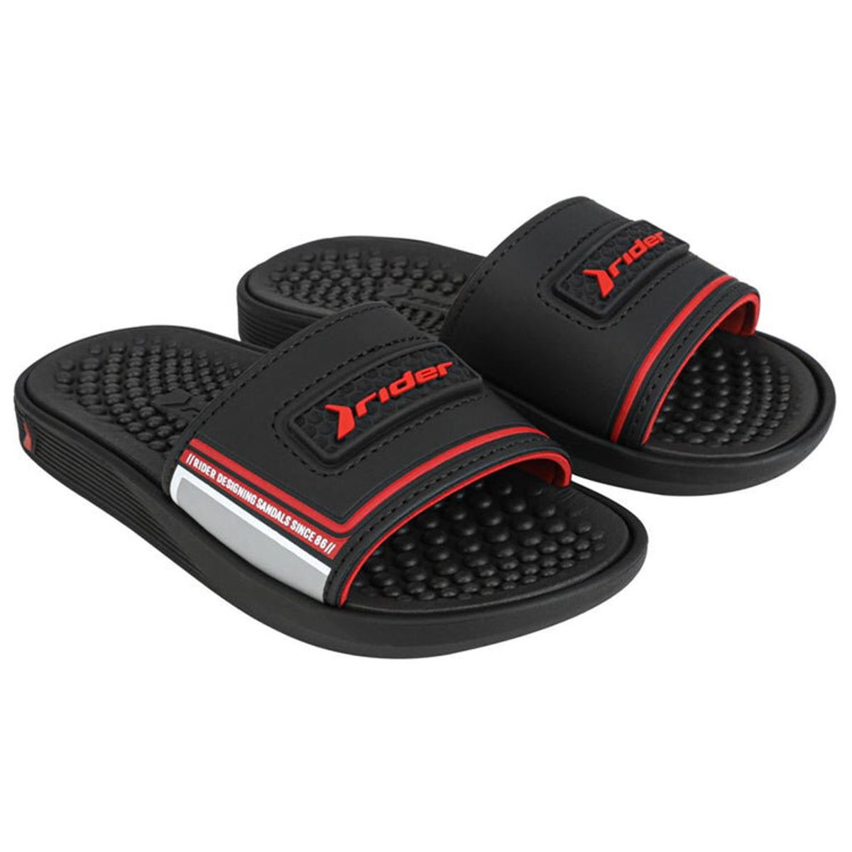 RIDER - Sandalia Infantil Negro/Rojo Pump Rider