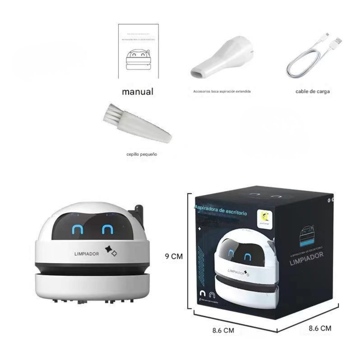 CRUSEC - Aspiradora USB Portátil para Escritorio Limpieza Rápida