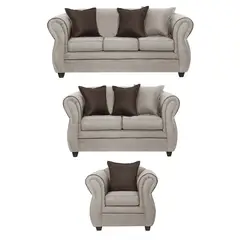 BLACK FACTORY - Juego de Living 3 2 1 Emili Beige