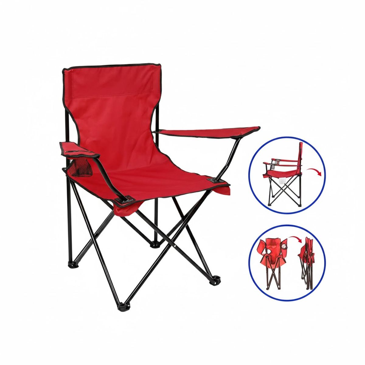 GENERICO - Silla Plegable Silla De Playa Camping Porta Vaso Portatil