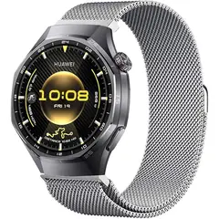 GENERICO - Correa Metálica Para Huawei Gt6 Gt5 GT4 GT3 GT2 GT / 22mm Plateado