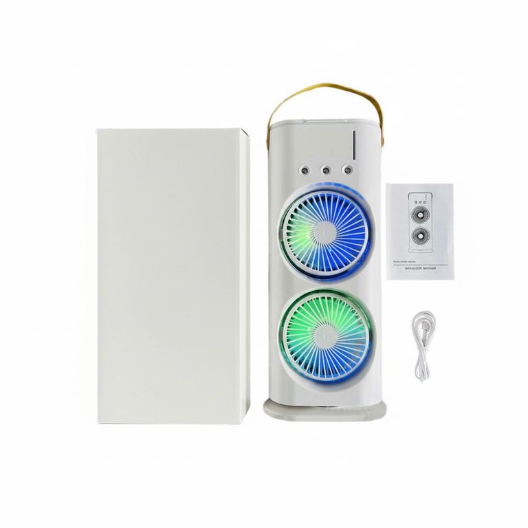 GENERICO Ventilador Doble Con Humificador De Aire