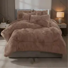 DIANA - COBERTOR PELUDO PREMIUN CON CHIPORRO TAMAÑO 2 PLAZA DISEÑO JASPEADO