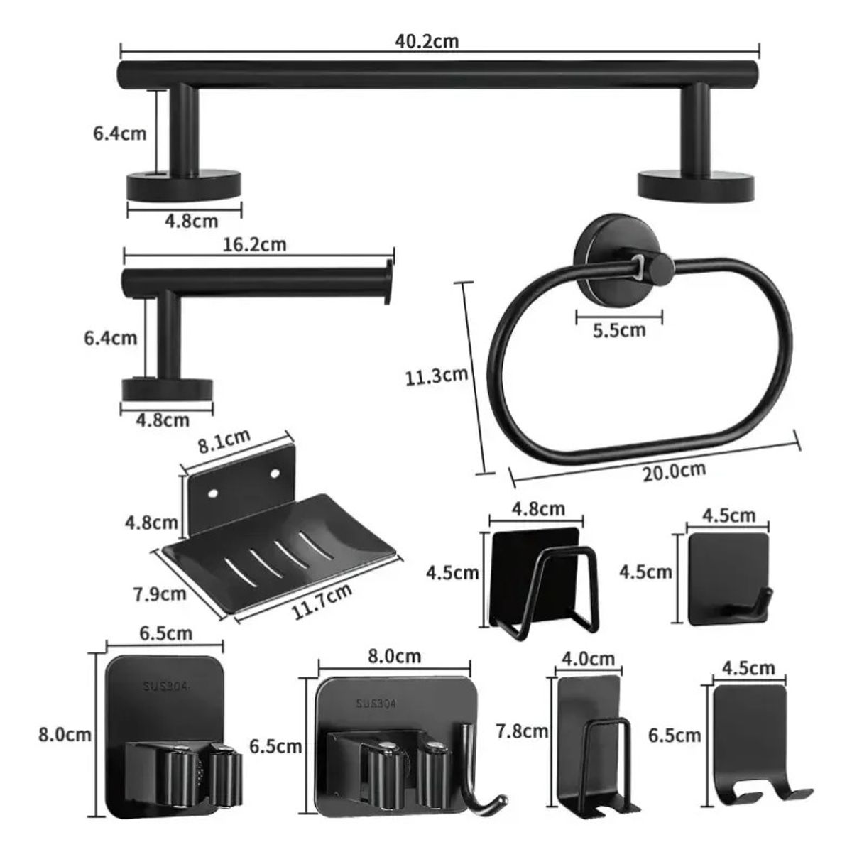 EVERSO - Juego De Accesorios De Baño Toalleros Acero Inoxidable 15pcs