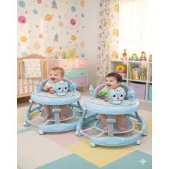 GENERICO - Pack 2 Andador de Bebe Gemelos con Juegos Interactivos - Seguridad y Diversion en sus Primeros Pasos Azul