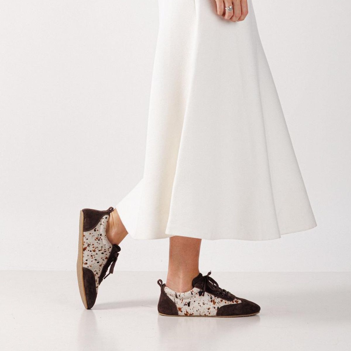 GIANI DAFIRENZE - Zapatilla Cuero Mujer Eneldo Café Print