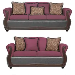 BLACK FACTORY - Juego de Living 3 2 Gran Columbia Burdeo Gris