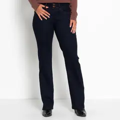 WADOS - JEANS MUJER FLARE TIRO ALTO PRETINA BASICA UN BOTON