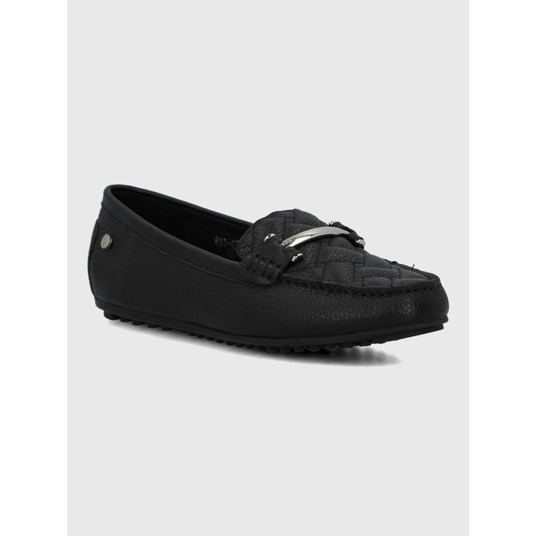 Mocasin Cuero Mujer Silvia Negro